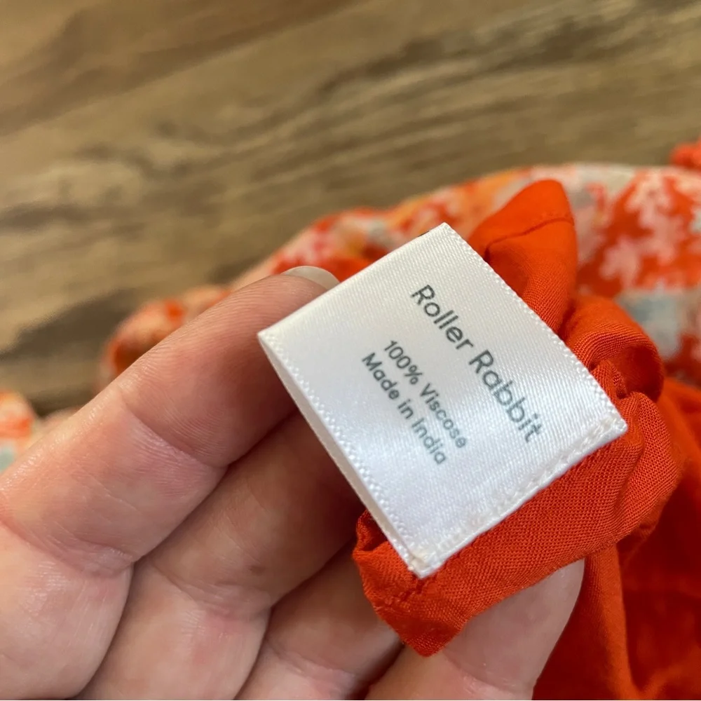 Roller Rabbit boutique summer orange floral dress 2